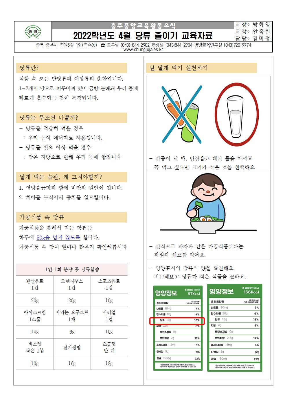 2022. 4월 당류 줄이기 교육자료001